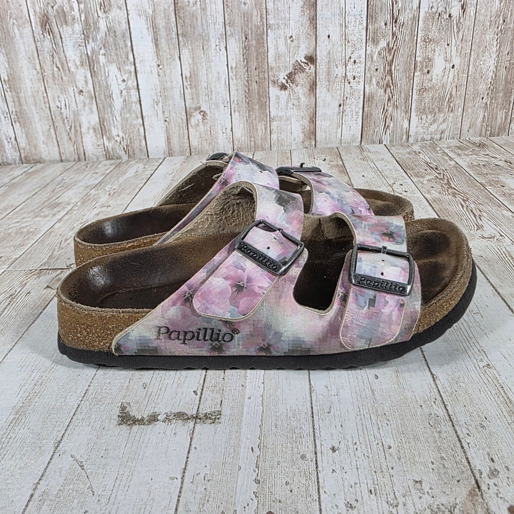 Papillio Birkenstock Arizona Floral Watercolor Purple Pink Sandals‎ Womens 36 5